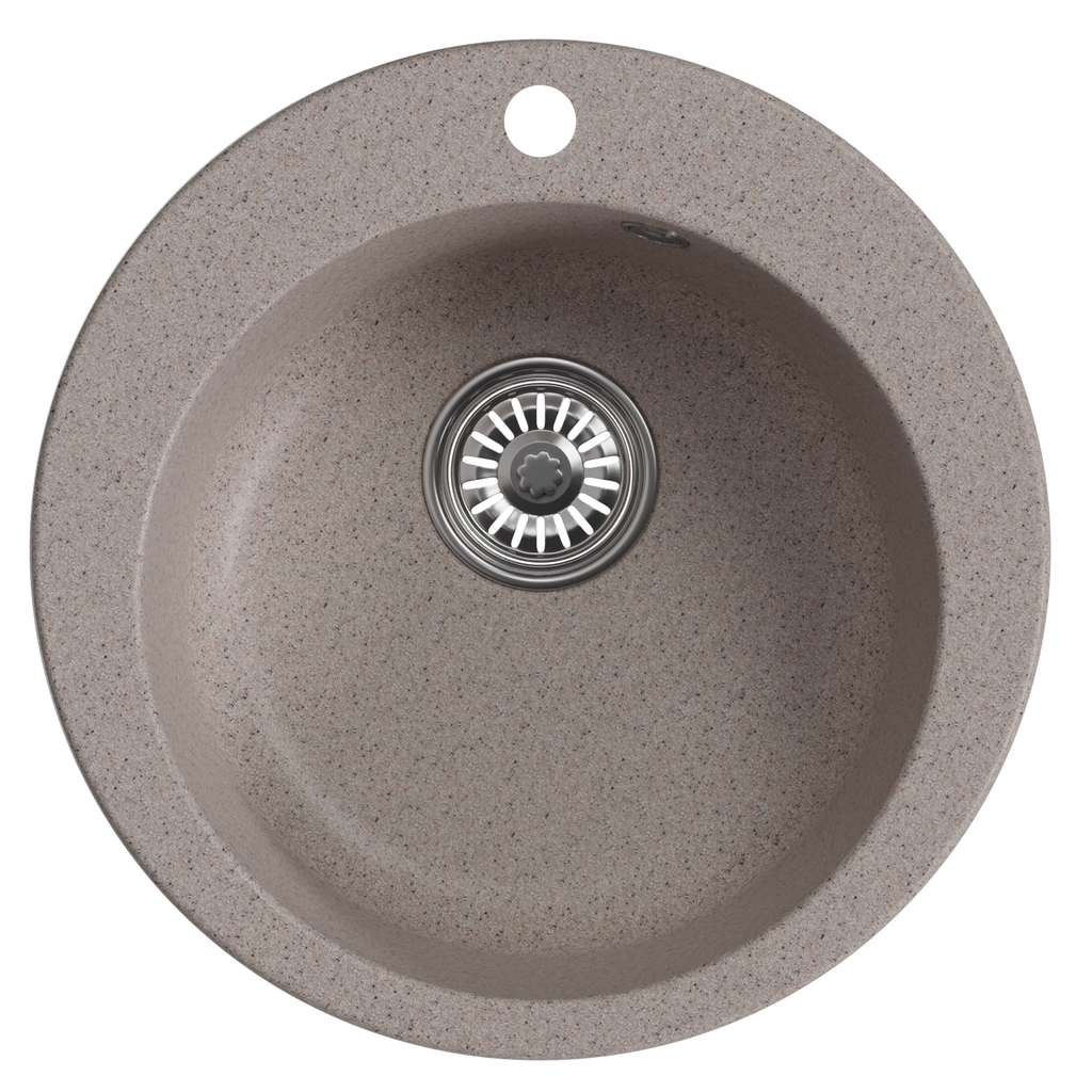 Мойкa ML-GM13 круглая, песочная, 302, 495мм, глуб. чаши 200 NEW