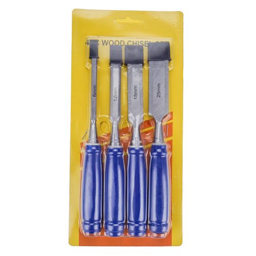 Стамеска 6мм, 12мм, 18мм, 25 мм, набор 4шт пласт. ручка, 1/36