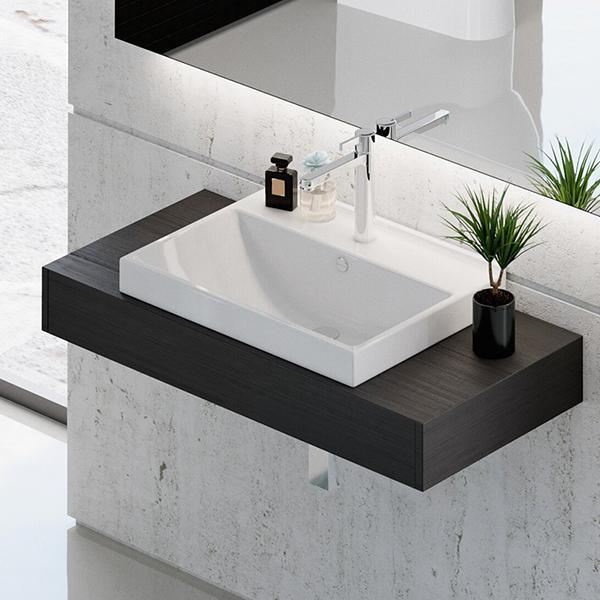 Раковина накладная, Fest- 60, белая, без кроншт, Sanita Luxe