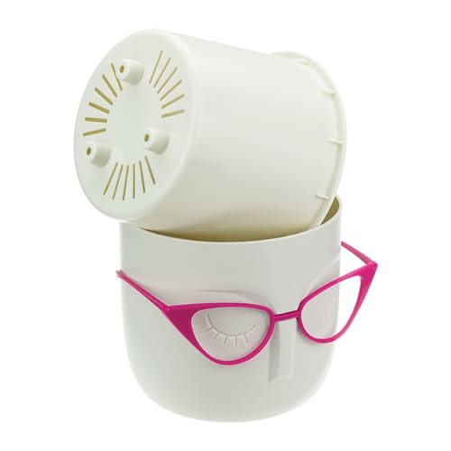 Горшок для цветов Мари d-115мм 0,65л белый ротанг, со вставкой, 1/8