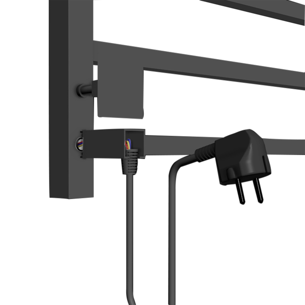 Полотенцесушитель MIXLINE FORTUNE 60х50, таймер, 445 Вт, 5 перекладин + ПОЛКА электрический ЧЕРНЫЙ