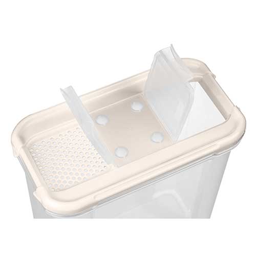 Емкость для сыпучих продуктов 0.5 л Modena 221111825/01, прямоугольная, с дозатором, светло-бежевая