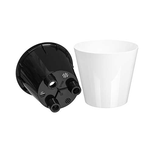 Горшок для цветов 1.6 л Homver Rosemary 221605429/01, 160 мм,с дренажной вставкой, белый