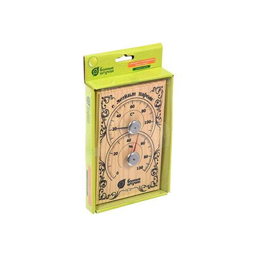 Станция банная термометр с гигрометром, 18х12х2,5 см, для бани и сауны Банные штучки, 1/5