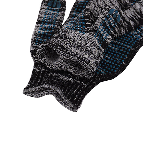 Перчатки х/б графит, серые, черные 10кл. 6 нит с ПВХ, 10/300