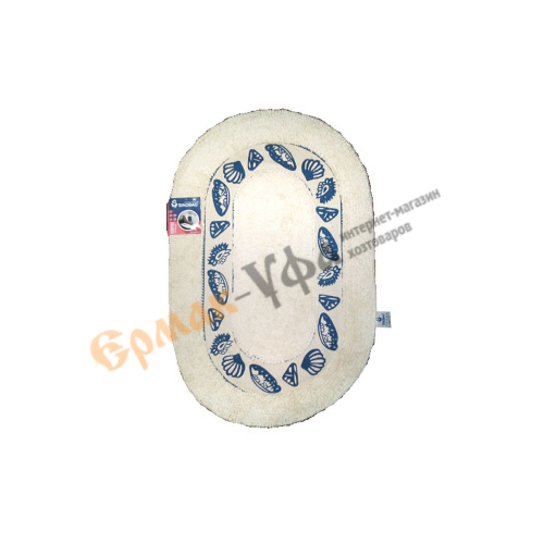 Коврик для ванны 50х80х0,8см хлопковый с печатным рисунком овал 800-4, 1/20