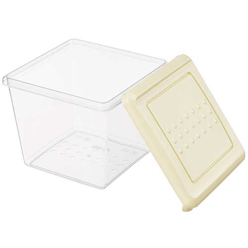 Контейнер для продуктов 1 л Homver Asti 221100425/01, квадратный, светло-бежевый