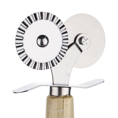 Нож для пиццы и теста 160 мм, 2 ножа, с деревянной ручкой, 1/360