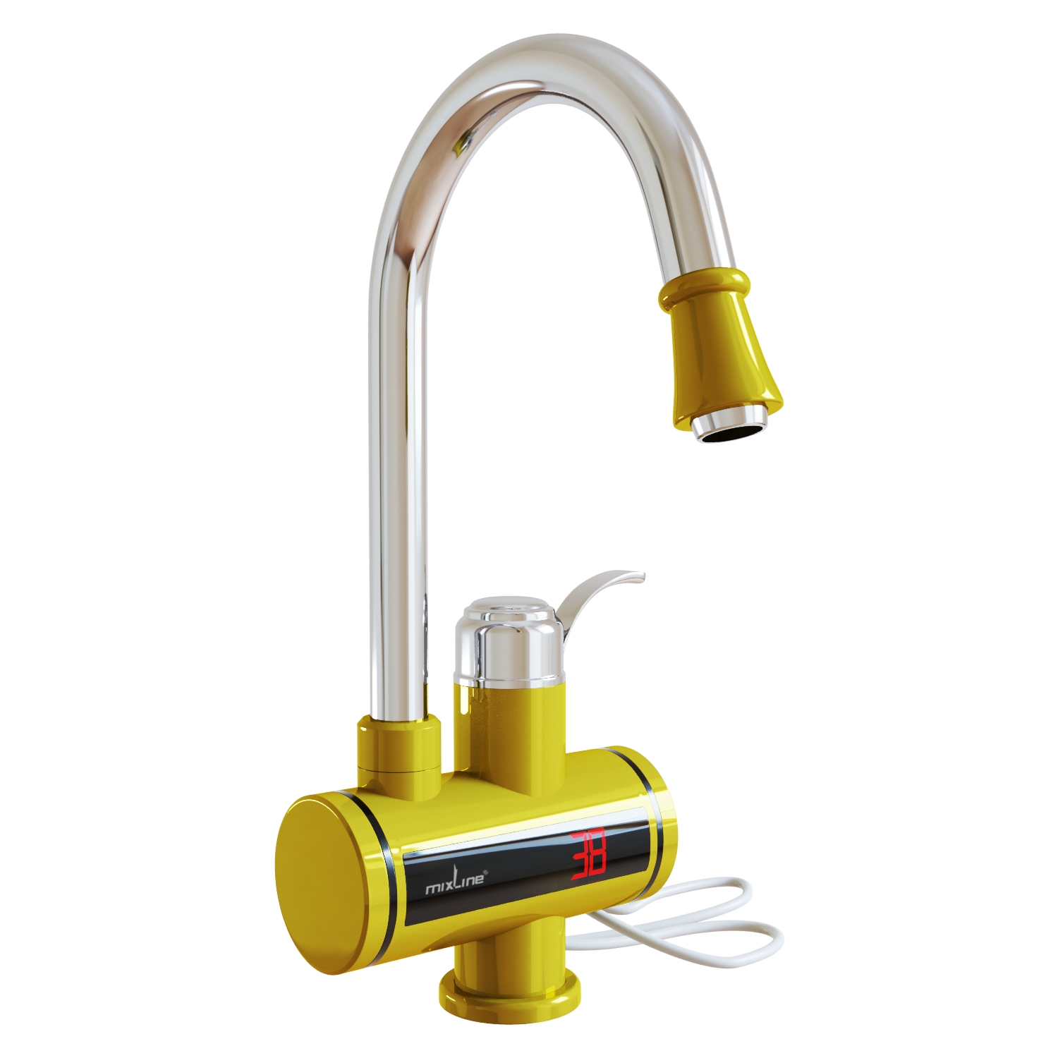 Проточный водонагреватель WH-003 GOLD, 3, 3 кВт, УЗО, кухня, индикатор темп MIXLINE