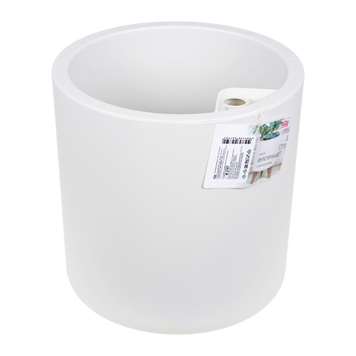 Горшок для цветов ФЛОРИАН высокое d-250мм 11л с автополивом белый ротанг, 1/3