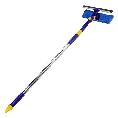 Окномойка телескопическая ручка 120см, резинка 25см, насадка микрофибра, 1/72