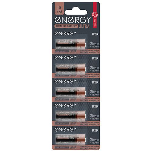 Батарейка алкалиновая Energy Ultra LR23A/5B, блистер, 5 шт, 20/100