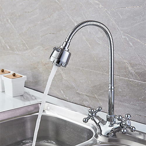 Смеситель для кухни LEDEME 4319-3 керам /F4319/с гибком изливом, карт. кран-буксы, 1/10