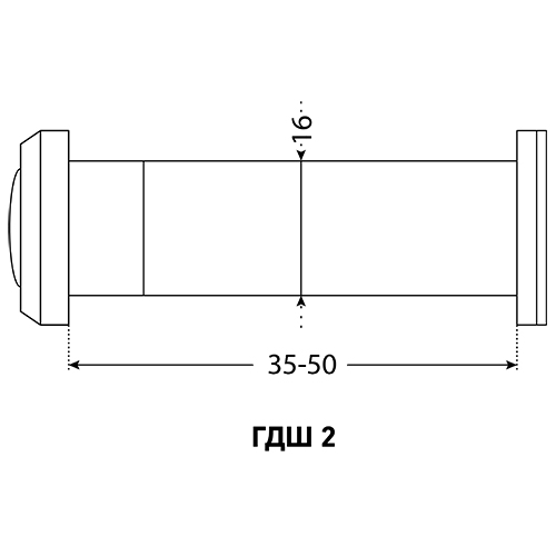 Глазок дверной АЛЛЮР ГДШ-2 БШт 35-50мм d=16мм хром, 1/20/200