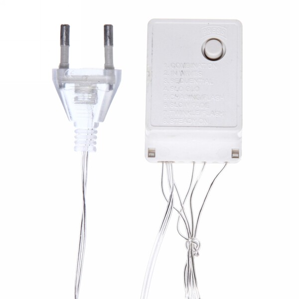 Гирлянда для дома БАХРОМА ш1,5м* в30/50 см 48 ламп LED, прозрачн.пров, 8 реж, IP-20, Теплый белый