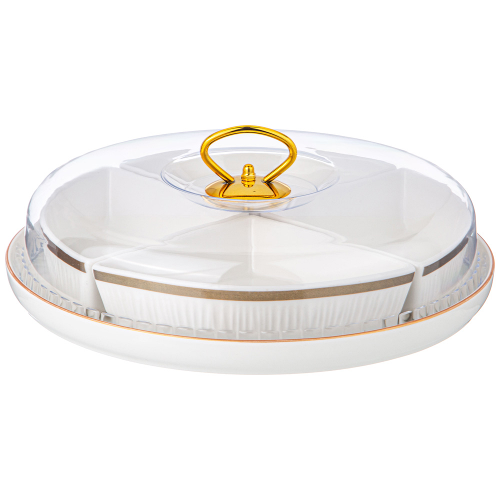 МЕНАЖНИЦА LEFARD, HERBAL, 4 СЕКЦИИ С ПЛАСТИК. КРЫШКОЙ НА ПОДСТАВКЕ, КОР=10ШТ.