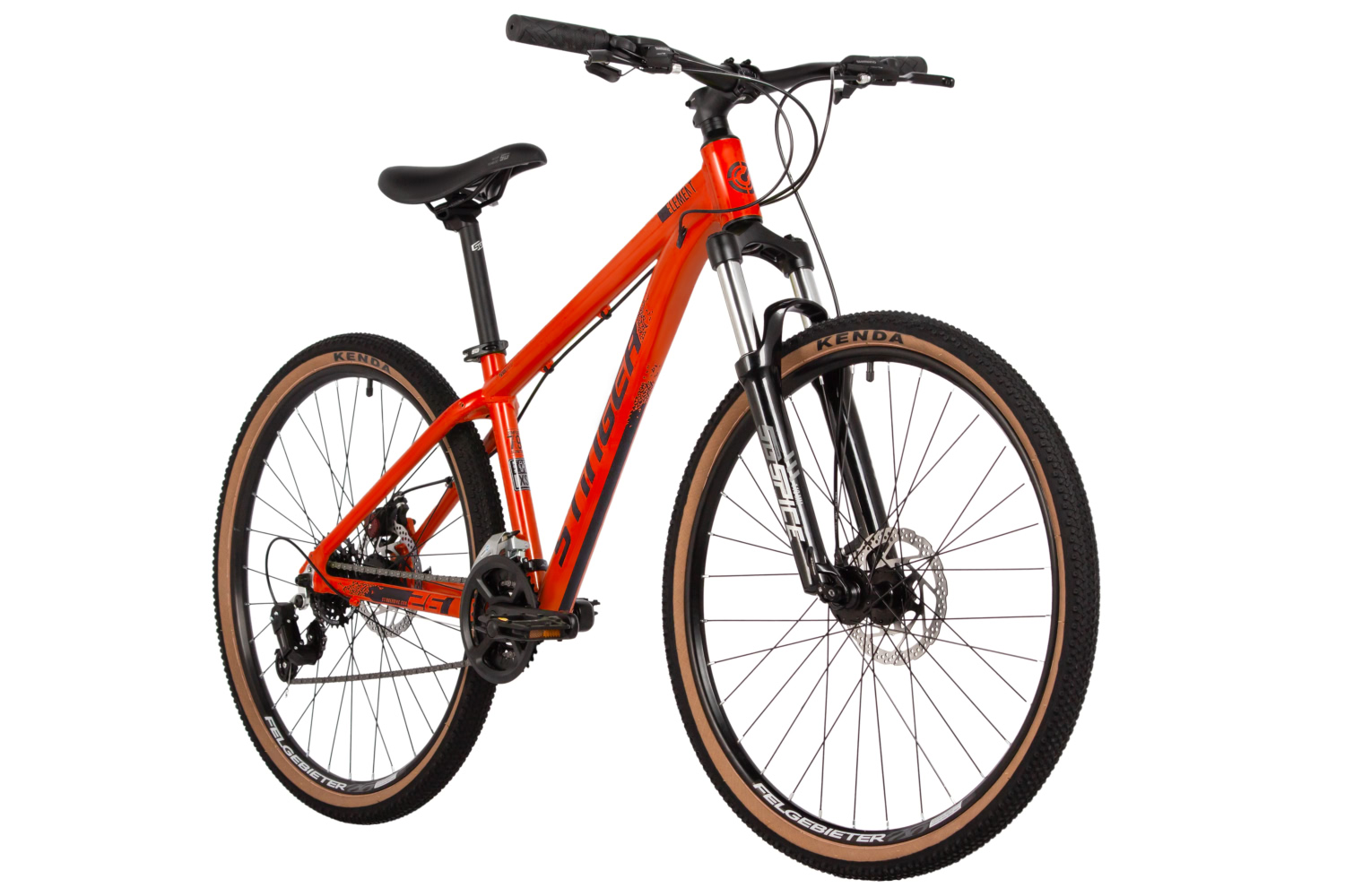 Велосипед STINGER 26" ELEMENT оранжевый, алюминий, размер XS