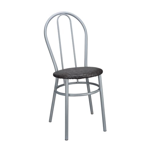 Стул Венеция БЕЗ МЯГКОЙ СПИНКИ серый крок. полим. на ножках серый хром, 2/4