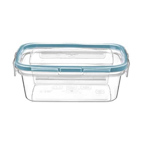 Контейнер для продуктов 0.35 л Homver 221103518/02, герметичный прямоугольный с защелками, бесцветный