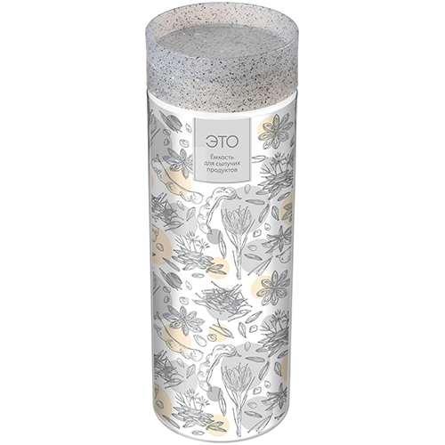 Емкость для сыпучих продуктов 1.5 л Homver Asti 221150821/02, гранит светло-серый