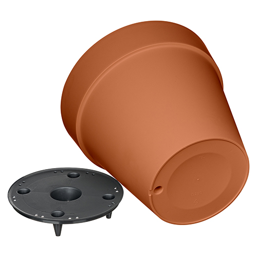 Горшок для цветов 10 л Homver Tarragon 221610632/01, 280 мм, со вставкой, терракотовый