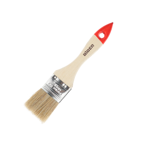 Кисть плоская 38мм БИБЕР 31112 1,5 натур. щетина, дерев. ручка, 12/1200