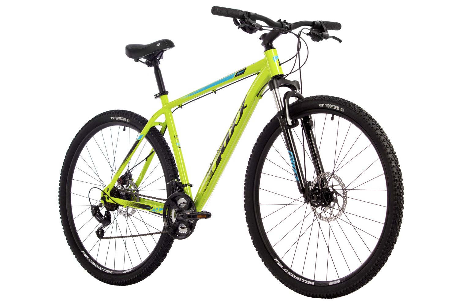 Велосипед FOXX 29" CAIMAN лимонный,сталь, размер 18"
