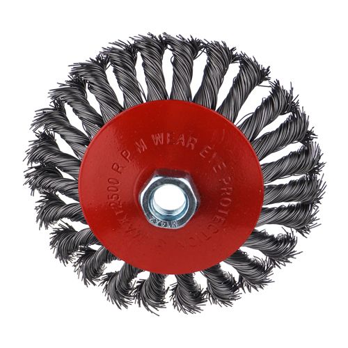 Щетка для УШМ, тарелка, 125мм/М14 крученая Барракуда, сталь, 1/60