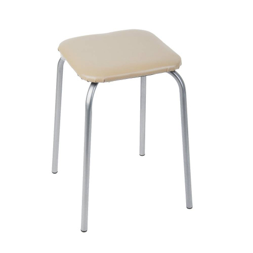 Табурет квадратный бежевый с серыми ножками НИКА, 2/10