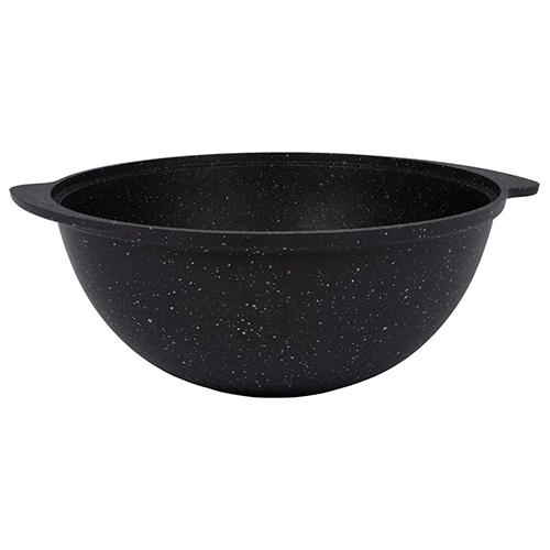 Казан 3,5 л для плова, со стеклянной крышкой, темный мрамор кмт37а KUKMARA, 1/4