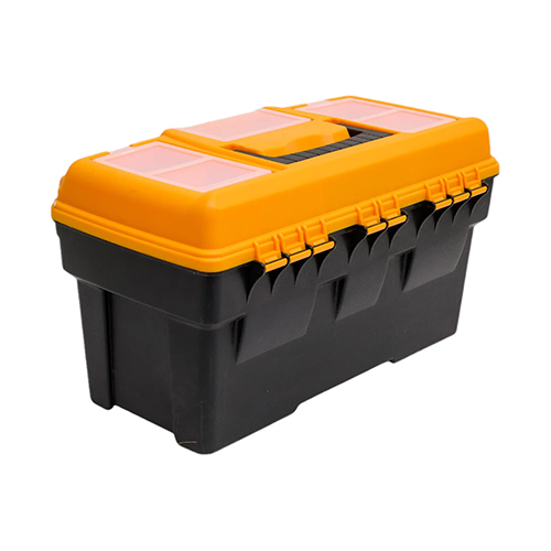 Ящик для инструмента 18 ТИТАН 18, с секциями, черный с желтым, 1/6