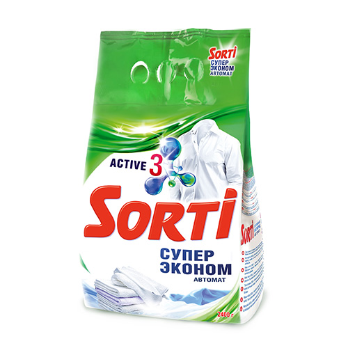 Порошок стиральный Сорти АВТОМАТ 2,4 кг Суперэконом, 1/4