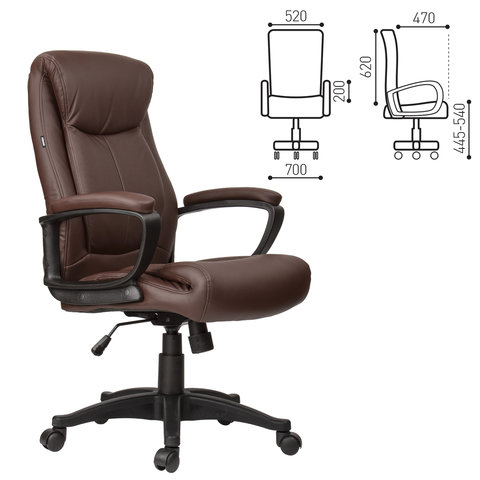 Кресло офисное BRABIX, Enter EX-511,  экокожа, коричневое, 531163