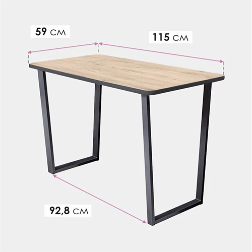 Стол обеденный Лофт 760х1150х590 мм, черный матовый/дуб ирландский, LAKSI, 1/1