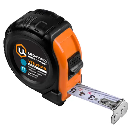 Рулетка 3м Ультра 19мм каучук с фиксатором магнитная, 1/72