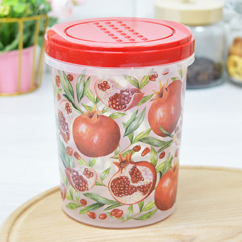 Банка с завинчивающейся крышкой 1 л Homver Asti 221154806/03, с декором, красная
