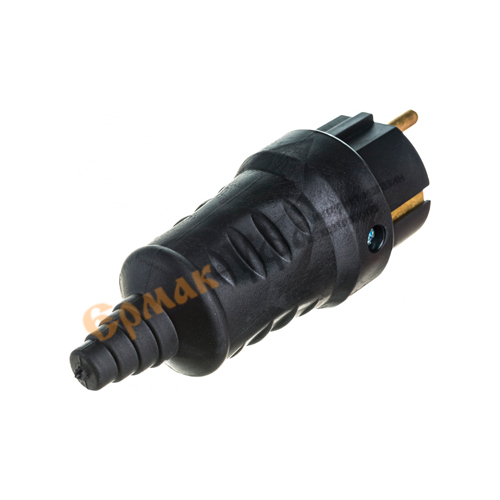 Вилка электр. В16-362, прямая з/к каучук, 1/16/64