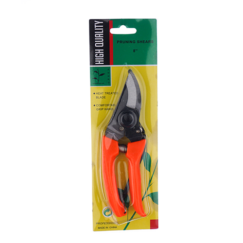 Секатор 20см. металлические ручки, с пластиковыми наконечниками, оксидированное лезвие, фиксатор, пружинный механизм 880641, 1/120