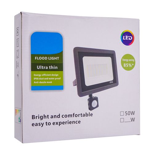 Прожектор светодиодный с датчиком движения 50W, 1/20