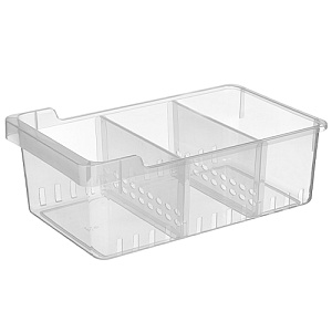 Контейнер для хранения 8.2 л Homver Cypress 221332001/00,  225х380х140 мм, с разделителями, бесцветный