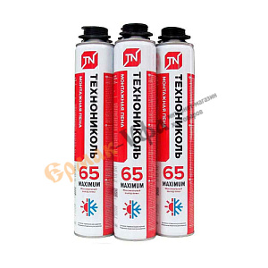 Пена монтажная профессиональная 850г ТЕХНОНИКОЛЬ 65 MAXIMUM всесезон. от -10 до +35, 12/12