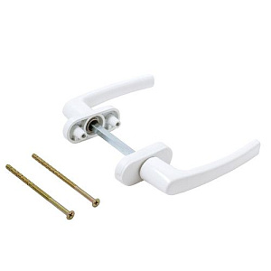 Ручка балконная белая симметричная, двухстор. , FORWIN BHS 04, 01, RAL 9016 Комплект ручек, 1/