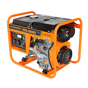 Генератор CARVER PPG - 5000D дизель, LT-178F, 3,3/3,6 кВт, 220В, бак 12.5л, медь