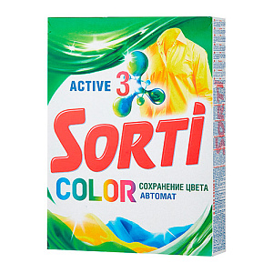 Порошок стиральный Сорти, АВТОМАТ 350 гр Колор, 24/24