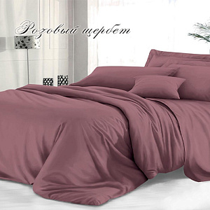 Комплект постельного белья Sateen De Luxe, 1,5-спальный, гладкокрашеный, наволочка 70х70 см, розовый щербет