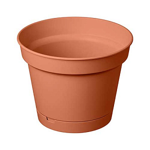 Горшок для цветов 2.3 л Homver Mint 221612032/01, 185 мм, с поддоном, терракотовый