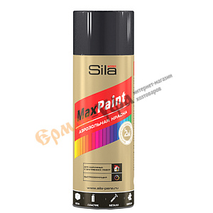 Эмаль аэрозольная черный глянцевый RAL9005 520мл Sila Home Max Paint, 1/12