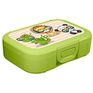 Ланч-бокс детский 0.85 л Homver 222119320/04, с декором Baby party, салатовый