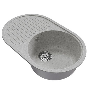 Мойка ML-GM16 овальная с крылом, серая, 310, 730*460*180мм NEW