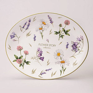 БЛЮДО ОВАЛЬНОЕ AGNESS, FLOWER STORY, 31, 5*25, 5*3 СМ, КОР=12ШТ.